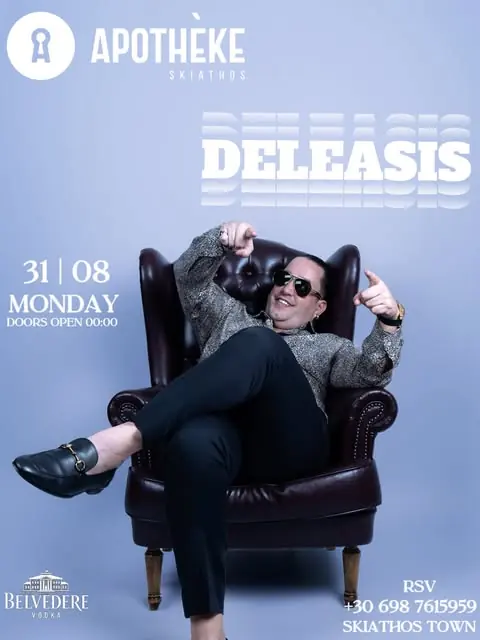 Αφίσα: Deleasis, Δευτέρα 31.08 2026 — πόρτες 00:00